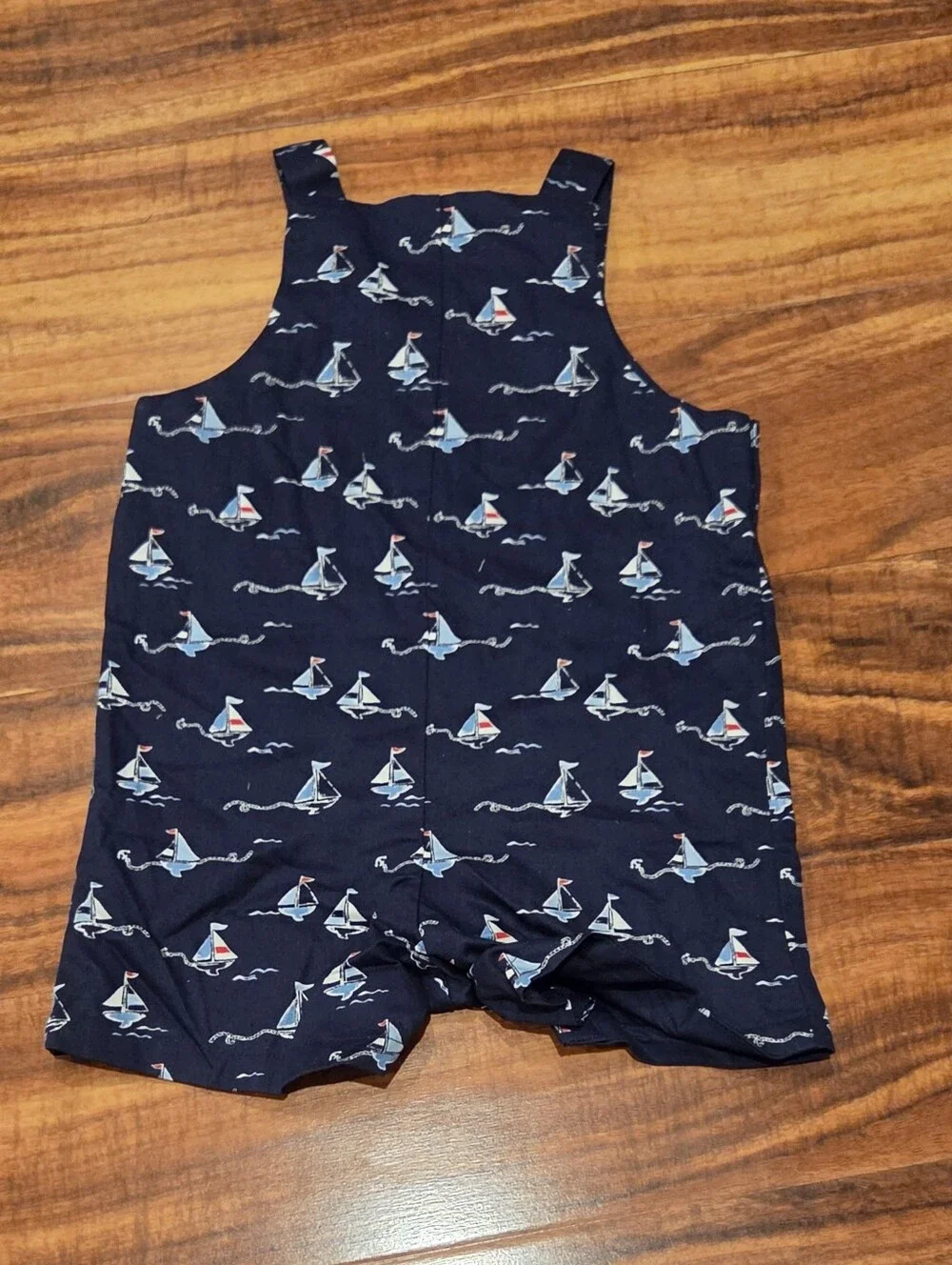 Janie and Jack NWT 6-12 Months Sailboat Shortall, Bodysuit and Reversible Sunhat